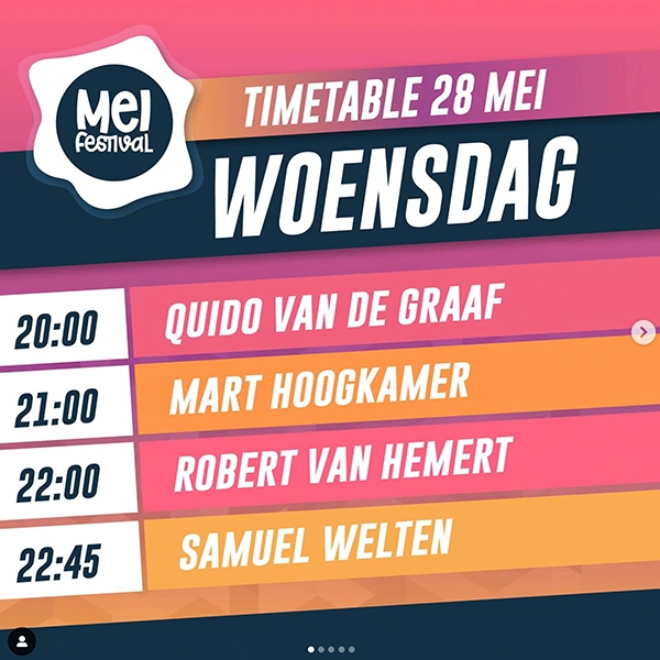 Daar zijn ze dan! 🤩 De timetables van het Meifestival’25