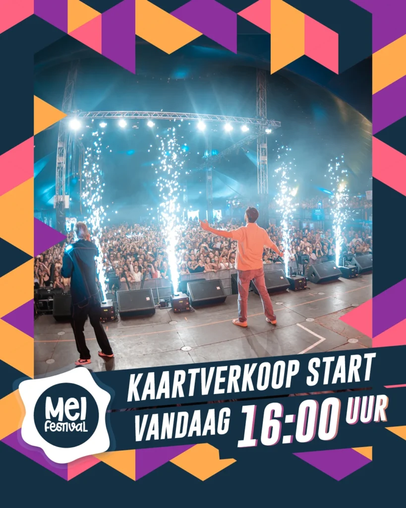 Vanmiddag om 16:00 uur start de kaartverkoop voor het Meifestival 2026