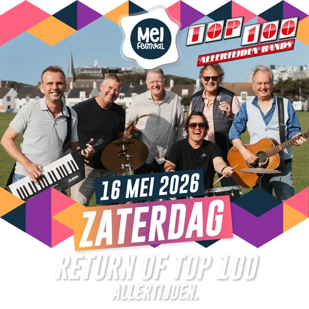 Meifestival zaterdag - Top 100 allertijden bands – Fetherlite – Headline - Full Circle – Paradise - Shoreline