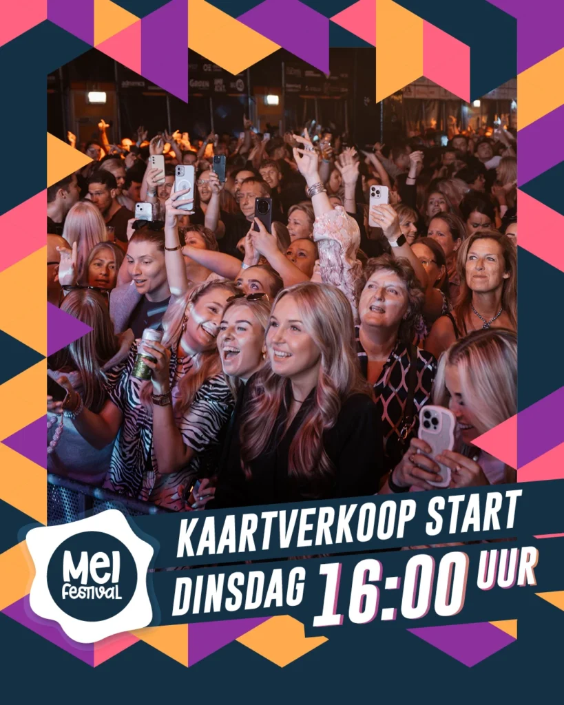 𝗡𝗼𝗴 𝟭 𝘄𝗲𝗲𝗸 Het aftellen tot de kaartverkoop kan beginnen! Volgende week dinsdag om 16:00 uur openen we de ticketshop voor het Meifestival 2026