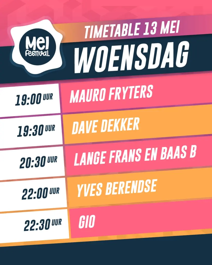 Wie staat wanneer op het podium? 👀 De timetables staan online! Nu begint het echte aftellen…